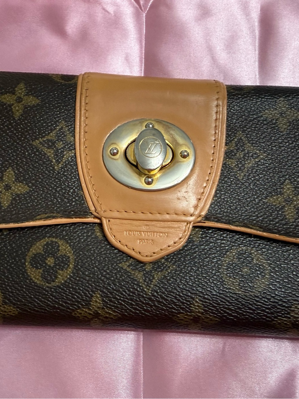 LOUIS VUITTON Monogram Boetie Women’s Long Wallet Brown Authentic Coated Canvas